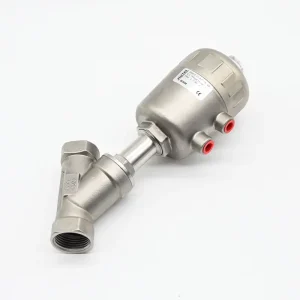 2-Way Piston-Operated Water Air Base Oil Double-Acting Stainless Steel 304 Pneumatic Threaded Angle Seat Valve