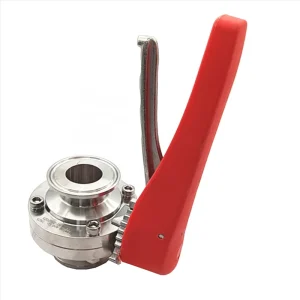 2.5 Inch 63.5MM Sanitation Stainless Steel SMS SS304 Manual Tri Clamp Butterfly Valve with Blue Plastic Gripple Handle for Milk