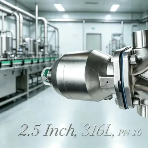 2.5 Inch SUS316L Pneumatic Tri-Clamp Diaphragm Valve CIP SIP Sterilizable Position Feedback Pharmaceutical Food Industry
