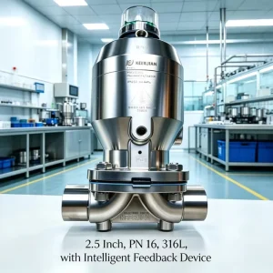 2.5 Inch SUS316L Sanitary Pneumatic Tri-Clamp Diaphragm Valve CIP SIP Cleanable Position Feedback Food Grade