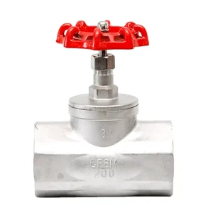 200psi 316 Thread Stainless Steel Globe Valve With Red Handlewheel