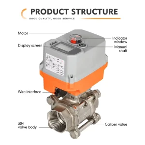 220V 2 Way Brass Electric Ball Valve High Temperature CE Certified Water HVAC Fan Coil OEM