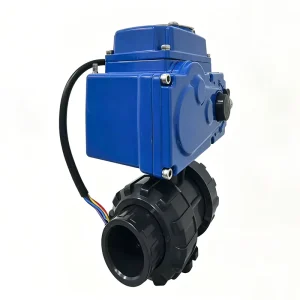 220V 24V Motorized UPVC True Union Ball Valve for Chemical Pipelines DN15-50 Electric 2-Way Actuator