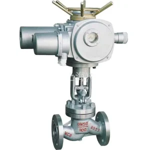 220VAC 380VAC Multi turn Electric Actuator Resilient Seated Flange Motorized Cast Iron Globe Valve