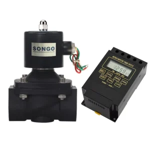 220VAC DN40 1.5 Inch Normally Closed Anti corrosive Plastic Garden Irrigation Water Fountain Solenoid Valve With Water Timer
