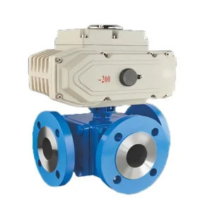 24V/220V Electric Actuated 3 Way Ball Valve Stainless Steel 304 Flanged Three Way Ball Valve for HVAC & Water Treatment Systems