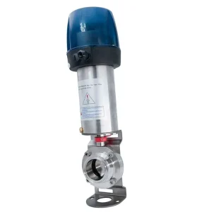2Inch TC 64MM SS304 Sanitary Stainless Steel Single Acting Pneumatic Tri-clamped Butterfly Valves with C-top