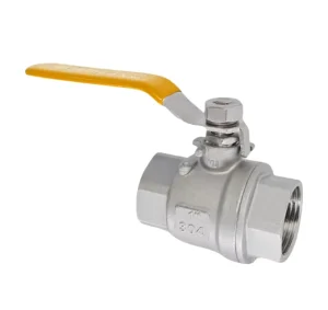 2PC Stainless Steel Ball Valve Shutoff Water DN15 High Flow Straight Female Thread Pipeline Control Valve