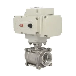 2PC Threaded Electric Ball Valve Stainless Steel Electric Actuated Flow Control Ball Valve for Water Oil Gas