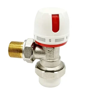 3 4″ Forged Brass TRV Thermostatic Radiator Valve Angle Type Manual High Temperature Water Control Temperature Adjustment OEM