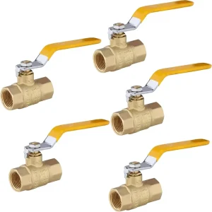 3/4″ Heavy Duty Brass Ball Valve 600 WOG FNPT/FIP Threaded High Temperature Compressed Air/Water/Oil Yellow Handle