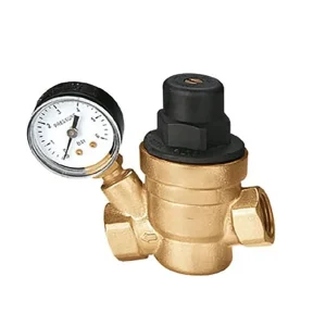 3/4-Inch Brass Hydraulic Pressure Reducing Regulator Relief Valve with Water Filter, Gauge, and Meter