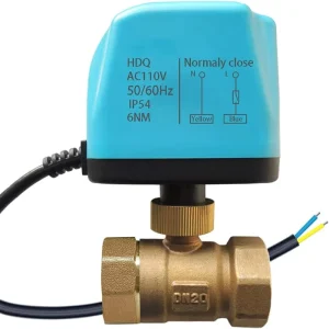 3/4″ Motorized Brass Ball Valve AC220V DC12V 24V 2/3 Way Electric Control Valve for HVAC Water Treatment IP67 Waterproof