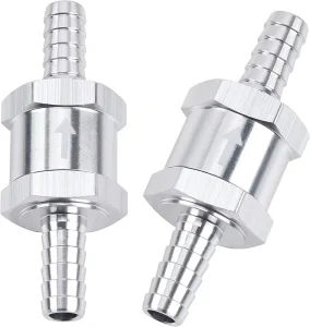 3/8″ 10mm Non Return One Way Check Valve for Fuel Line Oil Petrol Diesel Aluminium Silver Pack
