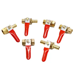 3/8-8 Brass Ball Valve with Barb Connector Pneumatic Valves Male Thread Pex MIP FIP Female Pipe Fitting for Gas