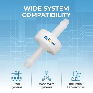 3/8″ Plastic Check Valve with Barb PVDF Body Fluororubber Diaphragm Non-return Valve for Spa Ozone Aquarium KH-CDP3