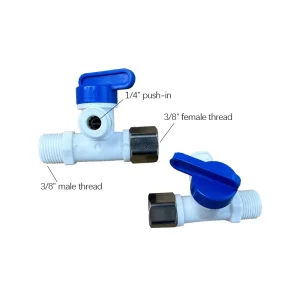 3/8” Thread to 1/4″ Tube Coupling Fittings Water Adapter Tap Faucet Inlet Tee Valve for RO Water Purifier Feed Ball Valve