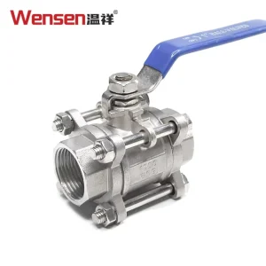 3 Piece Lockable Ball Valve 304 316L Stainless Steel Manual Lever Handle