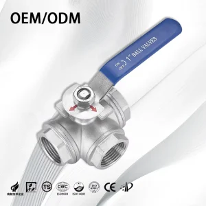 3 Way Ball Valve T/L Type NPT BSP Stainless Steel SS304/316 High Pressure