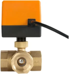 3 Way Brass Electric Ball Valve Motorized Brass Three Port Valve 24V DC AC Threaded Actuator Valve for Industrial Plumbing HVAC