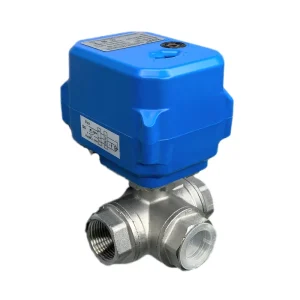 3-Way Electric Actuator Ball Valve 1/2in 3/4in 1in L/T Connections DC12V 24V AC220V Stainless Steel OEM