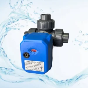 3-Way Electric Actuator UPVC Ball Valve for High-Temperature Water, Air, Gas, and Oil DC24V 12V