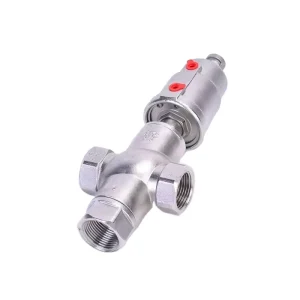 3-Way Valve SS304 Y-Type High-Temperature Corrosion-Resistant Pneumatic Threaded Angle Seat Valve 0-16bar