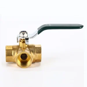 3 Way Water Inlet Ball Valve for Water System 1.5 2 Inch Plumbing Female Threaded Forged Brass Manual Three
