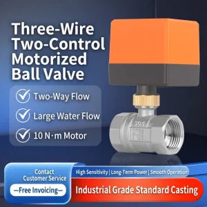 3 Wire 2 Control Motorized Ball Valve Stainless Steel and Brass 2 Way for Irrigation