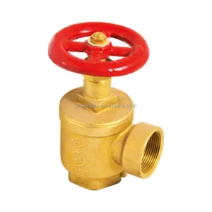 300 PSI Right Brass Angle Hose Valve, 1 1/2 in and 2 1/2 in NPT, for Fire Hose Assemblies