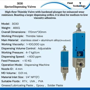 3030 Thimble Dispensing Valve Pneumatic Positive Displacement Needle Valve