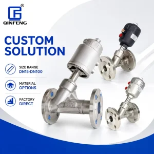 304 316 Sanitary Y Type Tri Clamp Type Piston Operated Stainless Steel Pneumatic Angle Seat Valve for Neutral Gas Air Control
