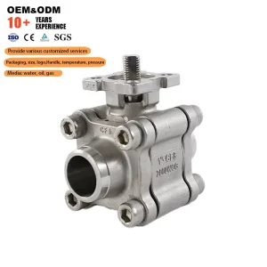 304 316 Stainless Steel 3 Piece Manual Oil Industrial Grade Heavy Duty Ball Valve PN16