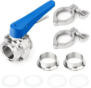304/316 Stainless Steel Clamped Duckbill Sanitary Butterfly Valve with Plastic Handle, for Water Media