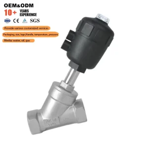 304 316 Stainless Steel High Quality Angle Seat Valve Normally Close Angle Seat Valve Pneumatic Angle Valve