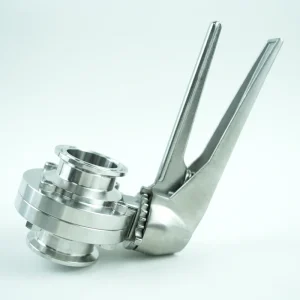 304/316L Sanitary-Grade Stainless Steel Manual Butterfly Valve with Duckbill Handle