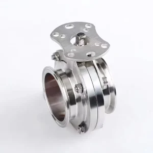 304 316L Sanitary Stainless Steel Tri-Clamp Butterfly Valve with Platform