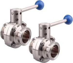 304 316L Tri Clamped Sanitary Butterfly Ball Valve Stainless Steel Manual Quick Assembly Butterfly Valve