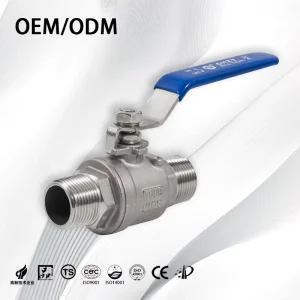 304 Stainless Steel 2pc Ball Valve Water Internal Thread Shutoff Ballcock Valves for Gas Supply