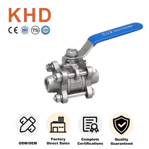304 Stainless Steel 3PC Flange Manual Ball Valve Water Gas Oil Pipeline Flange Manual Ball Valve Hand Operated Full Bore Valve