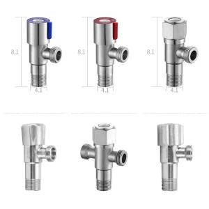 304 Stainless Steel Angle Valve Modern Simple Design Home Faucet Use One Inlet Two Outlets DN15 Water Stop Eight Shaped Valve