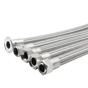 304 Stainless Steel Braided Metal Hose Valve Parts High Temperature Steam Pressure Resistant Industrial Pipeline
