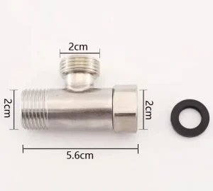 304 Stainless Steel Double-Outlet Angle Valve 1/2-Inch Universal Triangle Valve