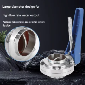 304 Stainless Steel Duckbill Quick Install Butterfly Valve Grade Manual Quick Connect Clamp Butterfly Valve Disc Valve