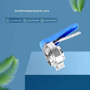304 Stainless Steel Duckbill Quick Installation Butterfly Valve for Liquid Cooling Sanitary Manual Clamp Butterfly Valve