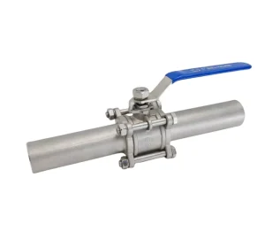 304 Stainless Steel Extended Three Piece Welded Ball Valve Q61F Flanged Manual Water DN15 Pipeline Shutoff Valve