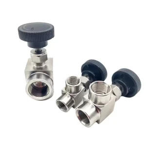 304 Stainless Steel Female Thread Right Angle Manual Needle Valve 1/8″ 1/4″ 3/8″ 1/2″ Instrument Flow Regulating Valve