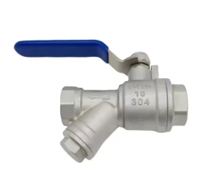 304 Stainless Steel Female Thread Y-Strainer with Ball Valve Integrated Handle Valve for Water Pipe & Floor Heating DN15
