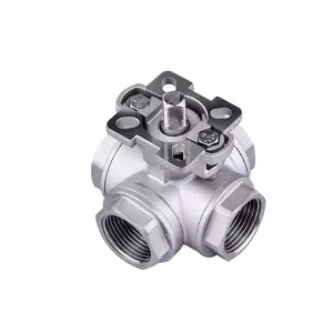 304 Stainless Steel Four way High Platform Ball Valve Internal Thread Manual High Pressure Q16F 64P Water oil gas -29 120C