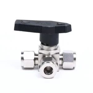 304 Stainless Steel Horizontal Double Ferrule Tee Ball Valve L T Type Switching